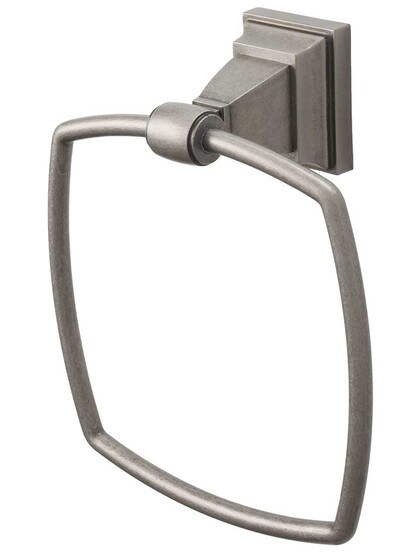 Stratton Towel Ring in Antique Pewter.